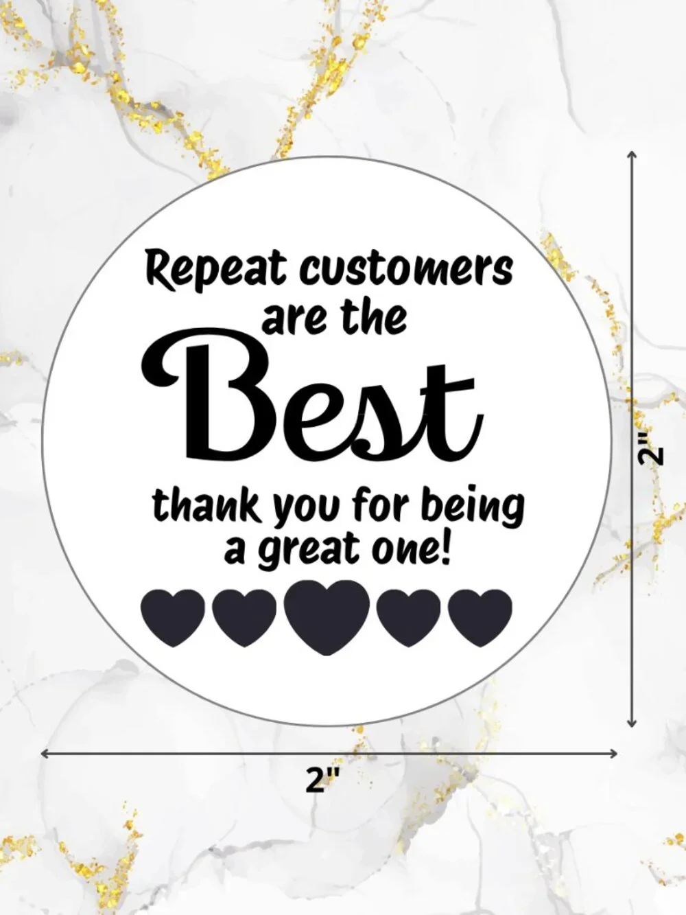 100 Thank you Stickers Thermal Stickers 2 inch